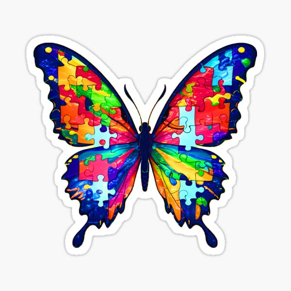 Interlocking Butterfly Puzzle - Autism Awareness Symbol