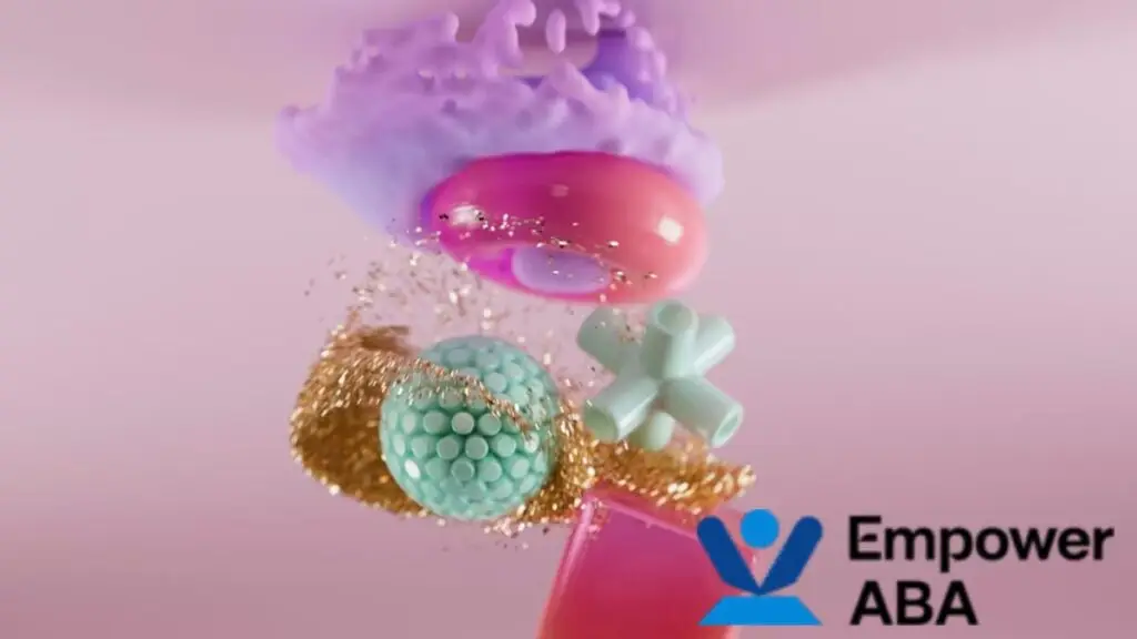 A sensory bubble tube filled with water shows colorful pieces moving and bubbling, creating a calming visual effect.